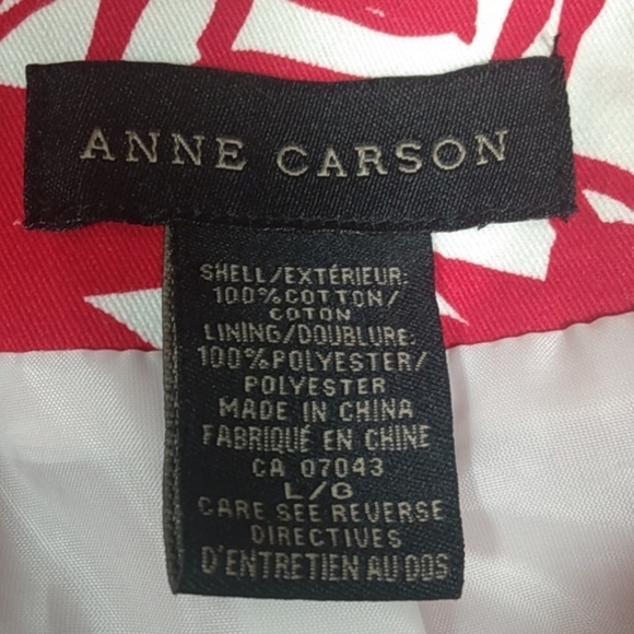 Anne Carson size Large red and white floral Blazer/jacket - Picture 7 of 8